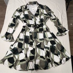 Cato Swing Wrap dress midi with wide belt bell sleeves size 18/20 NWT